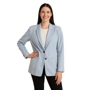 41 Hawthorn Women’s Light Blue Blazer 2-Button Closure Long Sleeve NWOT Small